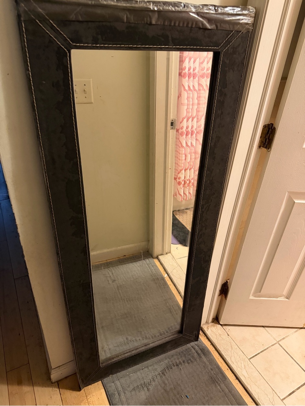 Full-Length Black Framed Floor Mirror